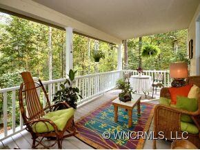 Inviting front covered deck