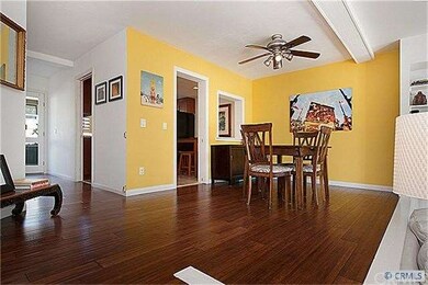 Up a few stairs to the dining and kitchen level.