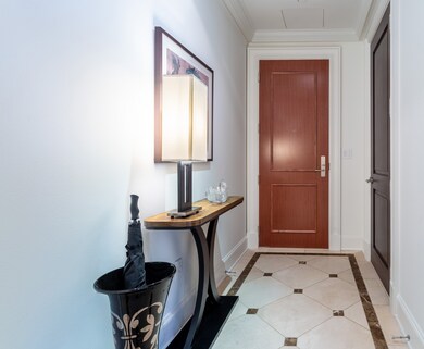 Inlaid marble entry.