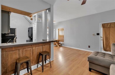 Living area, breakfast bar