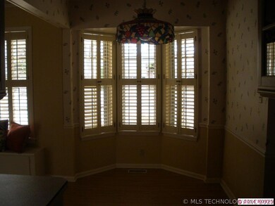 Breakfast nook with bay window.