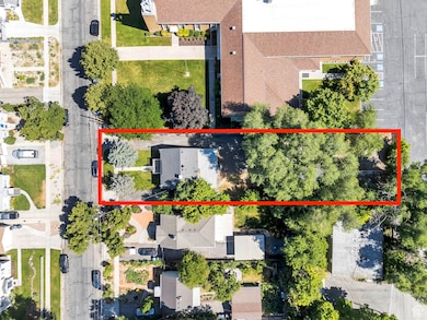 Aerial perspective of suburban area