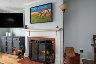 Beautiful brick wood burning fireplace!