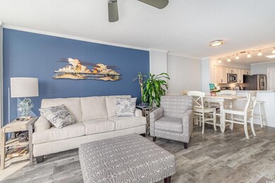 Living area featuring light wood-style floors, a c