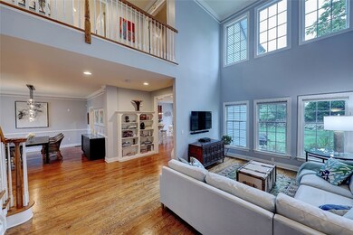 Open floor plan with upstairs open hallway