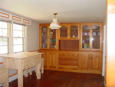 Beautiful wood built in china cabinet!
