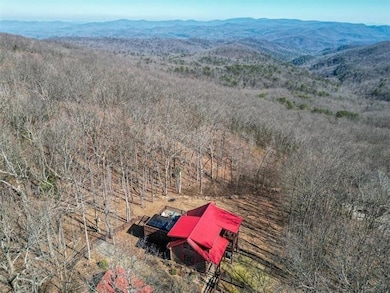 Aerial view with a mountain view