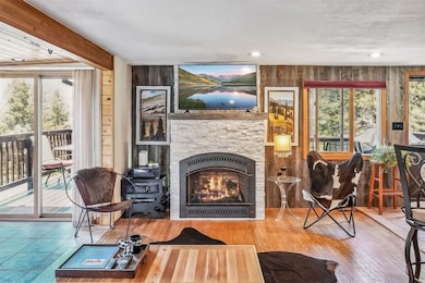 Living room featuring hardwood / wood-style floori