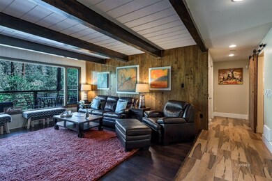 Living room with view picture window