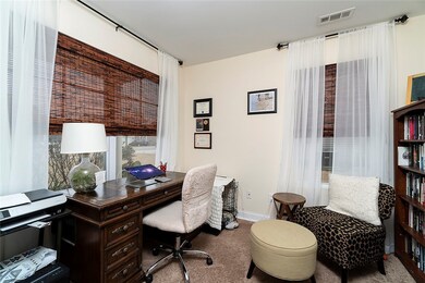 Office space with newly installed french doors.&#x