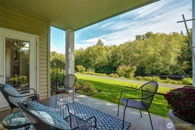 View from your patio to the private trail and Samammish River beyond.