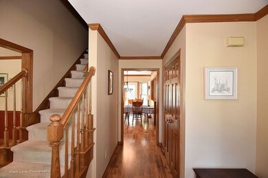 Crown molding and oak railings!