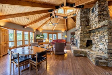 Real stone fire place built on separate foundation