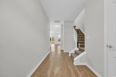 Interior space featuring light hardwood / wood-sty
