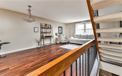 Looking from the stairway towards the Dining & Liv