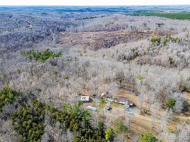 Aerial view with a wooded view