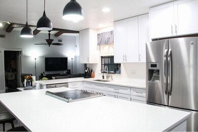 HUGE 8ft Quartz Island with storage on both sides.