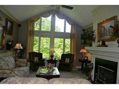 Living Room. The vaulted ceiling, dual sided firep