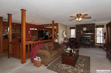 View of family room and area dining.