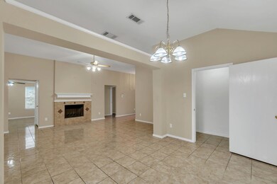 Unfurnished living room featuring lofted ceiling, 