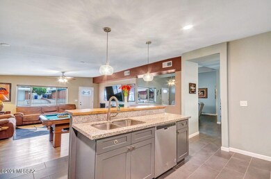 Kitchen sink and breakfast bar