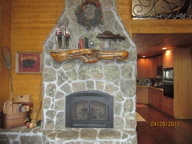 Stone fireplace!