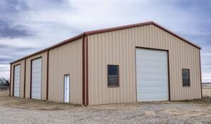 View of outdoor structure with an outbuilding