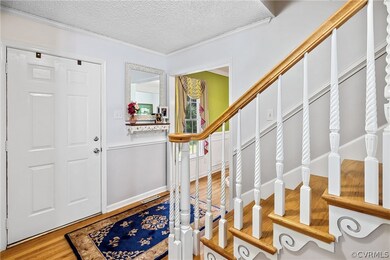 Stairwell with custom spindles.
