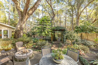 Back yard with firepit