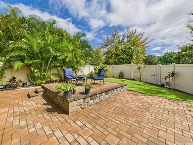 A beautifully landscaped backyard