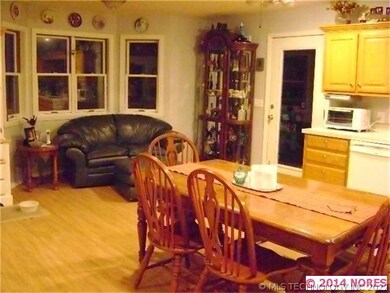 Spacious kitchen with sitting area.