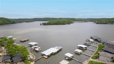 Aerial view of community dock and views