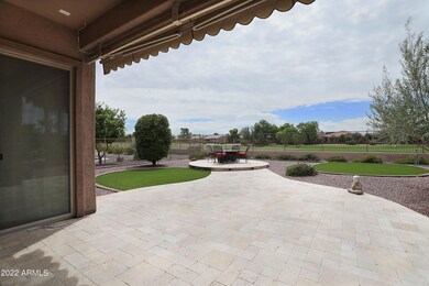 Travertine back patio & golf course