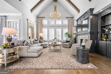 Two story family room