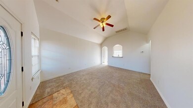 Front Entry & Living Room with Fresh Paint through