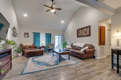 Wood flooring throughout the main area