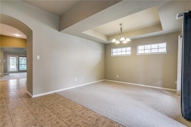 Front room is very flexible for formal dining, off