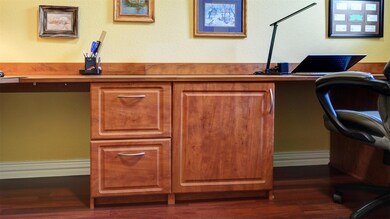 Up front view of rich wood desk in perfect conditi