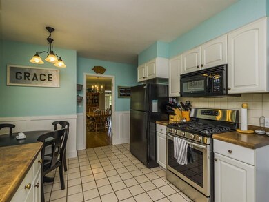 Eat in kitchen with large stainless steel gas stov