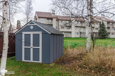 Shed in backyard greenspace