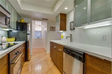 Stainless steel dishwasher. Under cabinet lighting