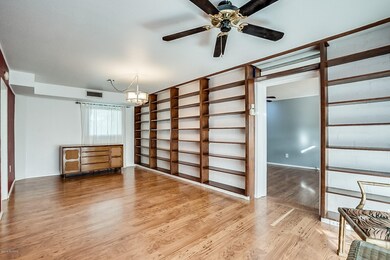 dining area with built in shelves
