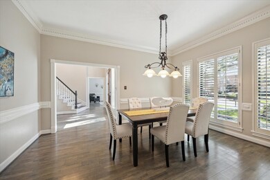 This spacious dining area fits a large table for g