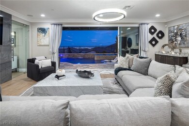 Living room featuring recessed lighting, wood fini