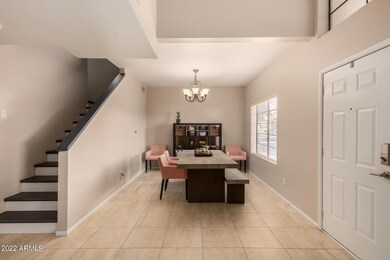 Vaulted ceilings greet you as you enter.