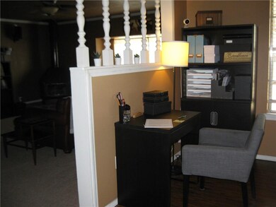 small office area in living room
