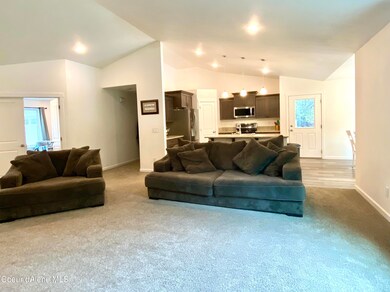 Living room into kitchen