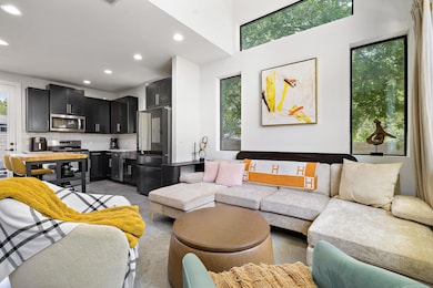 Living room featuring recessed lighting