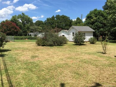 Back yard with storage building