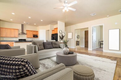 Living room open to kitchen